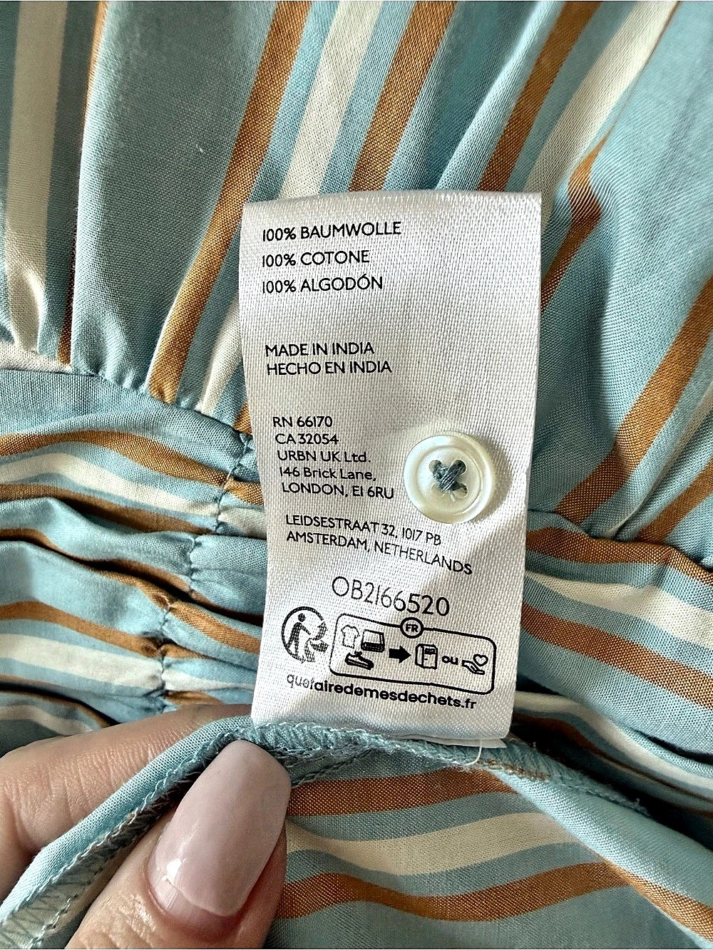 Anthropologie Striped High Low A-Line Mini Shirt Dress M NWT - Picture 16 of 16